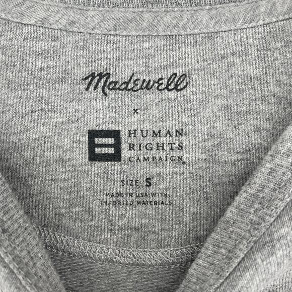 MADEWELL Sweatshirt S LOVE TO ALL Human Rights Campaign All Pride Terry Gray USA - Picture 5 of 15